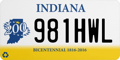 IN license plate 981HWL