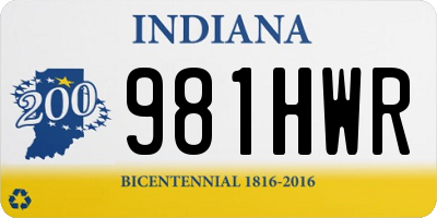 IN license plate 981HWR