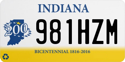 IN license plate 981HZM