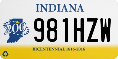 IN license plate 981HZW
