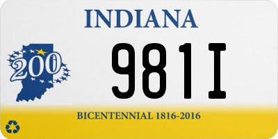 IN license plate 981I