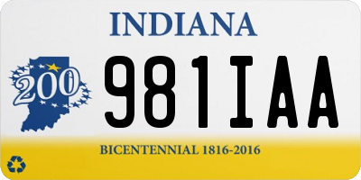 IN license plate 981IAA