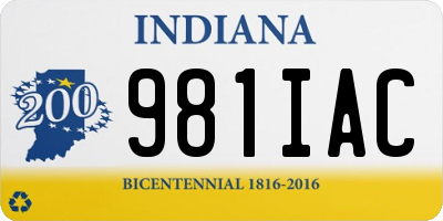 IN license plate 981IAC