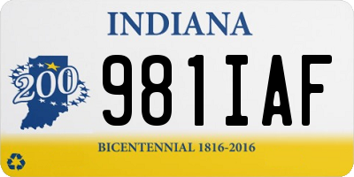 IN license plate 981IAF