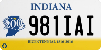 IN license plate 981IAI