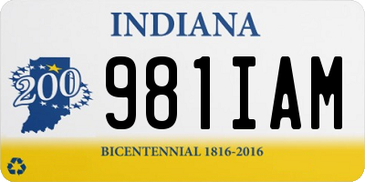 IN license plate 981IAM