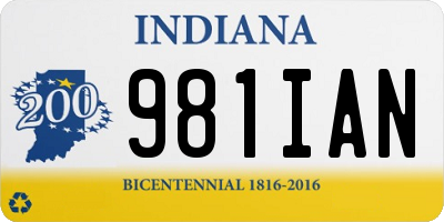 IN license plate 981IAN