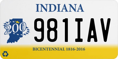 IN license plate 981IAV