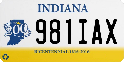 IN license plate 981IAX