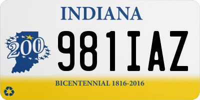 IN license plate 981IAZ