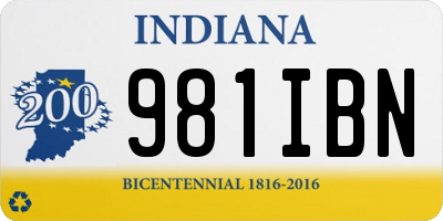 IN license plate 981IBN