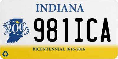 IN license plate 981ICA