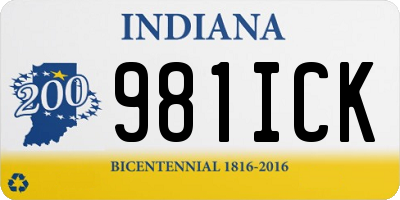 IN license plate 981ICK