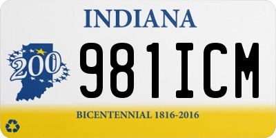 IN license plate 981ICM