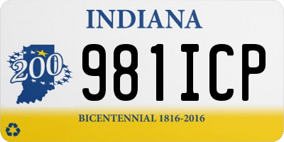 IN license plate 981ICP