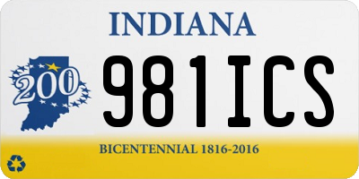 IN license plate 981ICS