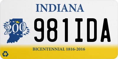 IN license plate 981IDA