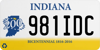 IN license plate 981IDC