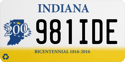IN license plate 981IDE