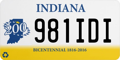 IN license plate 981IDI