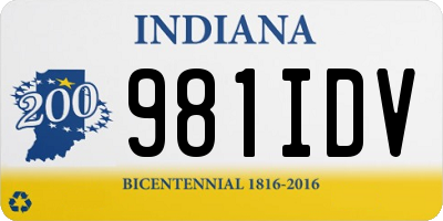 IN license plate 981IDV