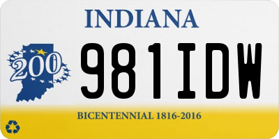 IN license plate 981IDW