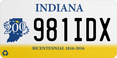 IN license plate 981IDX