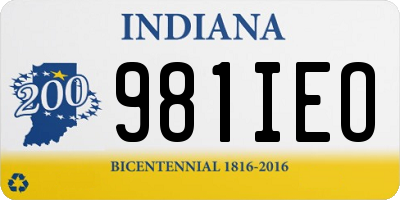 IN license plate 981IEO