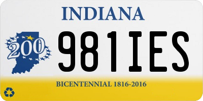 IN license plate 981IES