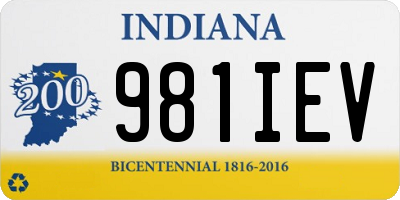 IN license plate 981IEV