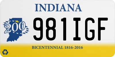 IN license plate 981IGF