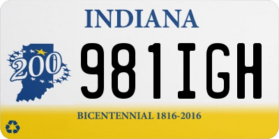 IN license plate 981IGH