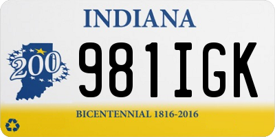 IN license plate 981IGK