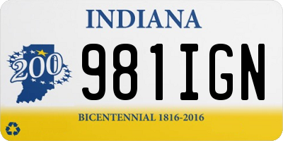 IN license plate 981IGN