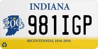 IN license plate 981IGP