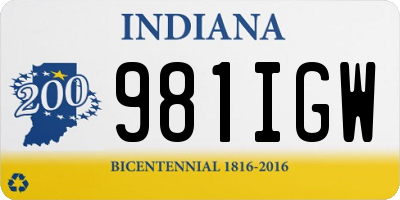 IN license plate 981IGW