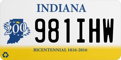 IN license plate 981IHW