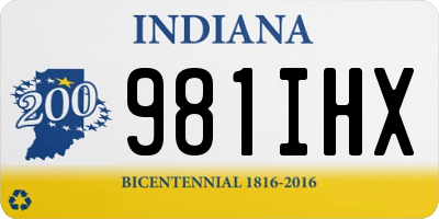 IN license plate 981IHX