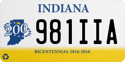 IN license plate 981IIA