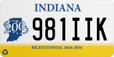 IN license plate 981IIK