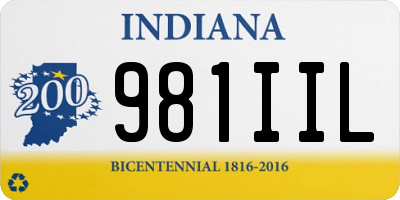IN license plate 981IIL