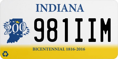 IN license plate 981IIM