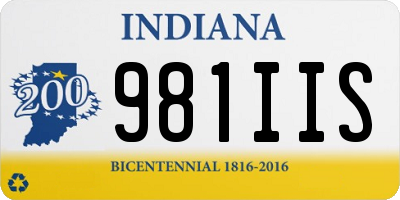 IN license plate 981IIS