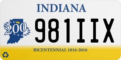 IN license plate 981IIX