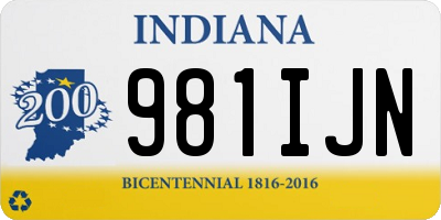 IN license plate 981IJN