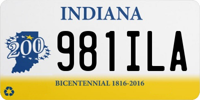 IN license plate 981ILA