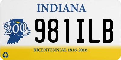 IN license plate 981ILB