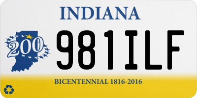 IN license plate 981ILF