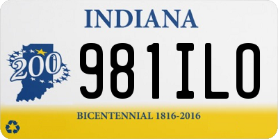 IN license plate 981ILO