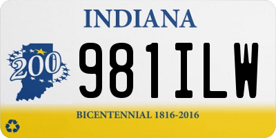 IN license plate 981ILW